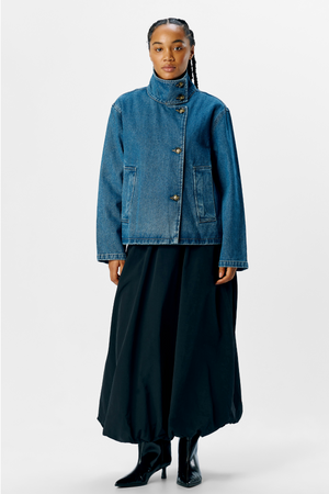 TILA GRO L/S DENIM JAAG - Medium Blauwe denim