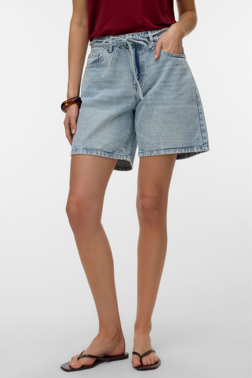 Wien-riem Shorts Mix - Lichtblauw denim