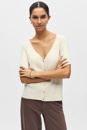Kelly Re V-Neck Cardigan - Birch
