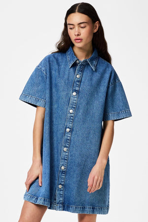 SkyA-vorm denimjurk - medium blauw denim
