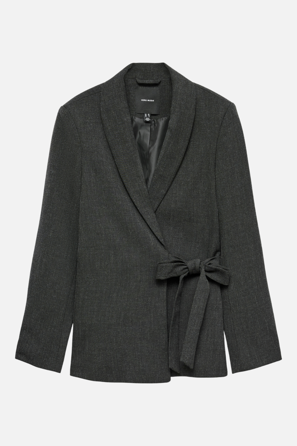 Bestie Loose Strap Blazer - Dark Gray Melange