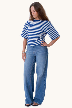 Pataya T-shirt - Blauw/Wit