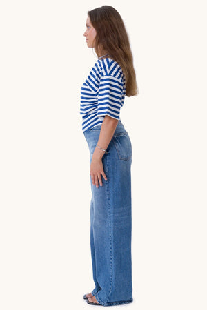 Pataya T-shirt - Blauw/Wit