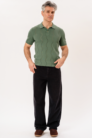 Duran gebreide polo - groen
