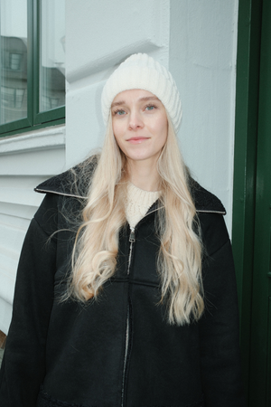 Geribde muts - Licht Beige