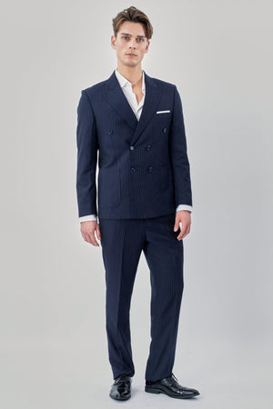 Classique Pants - Rayures bleu marine