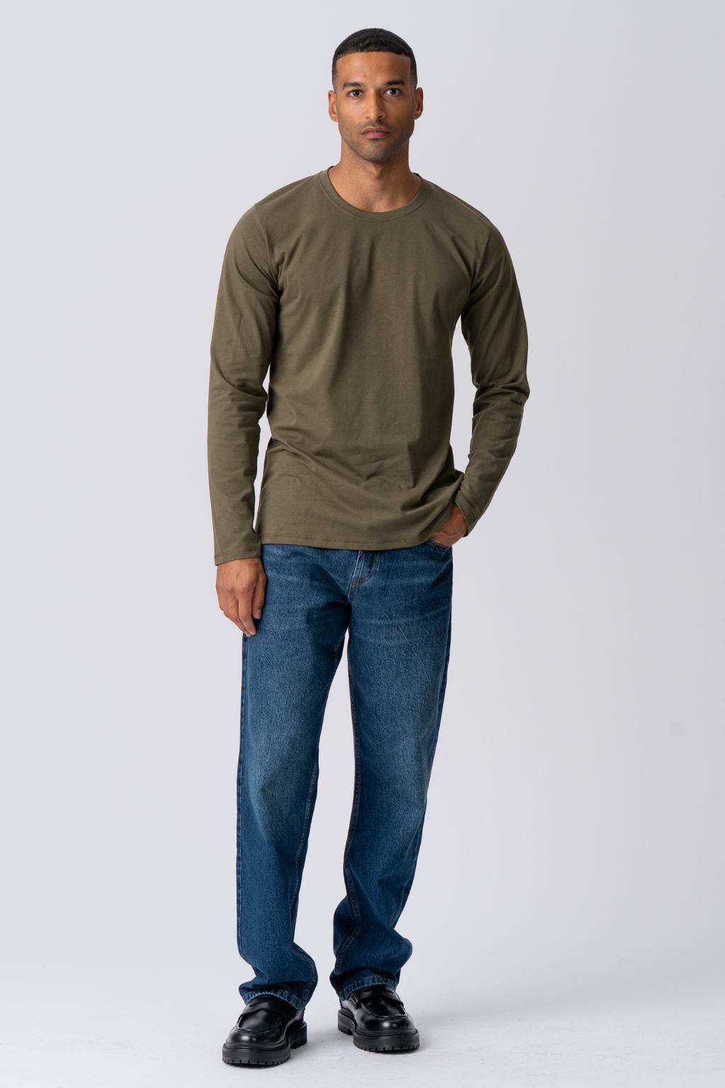 Basic Long-sleeved T-shirt - Army Green