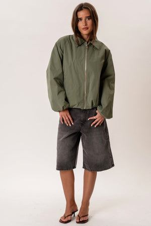Ines kort jasje - kaki