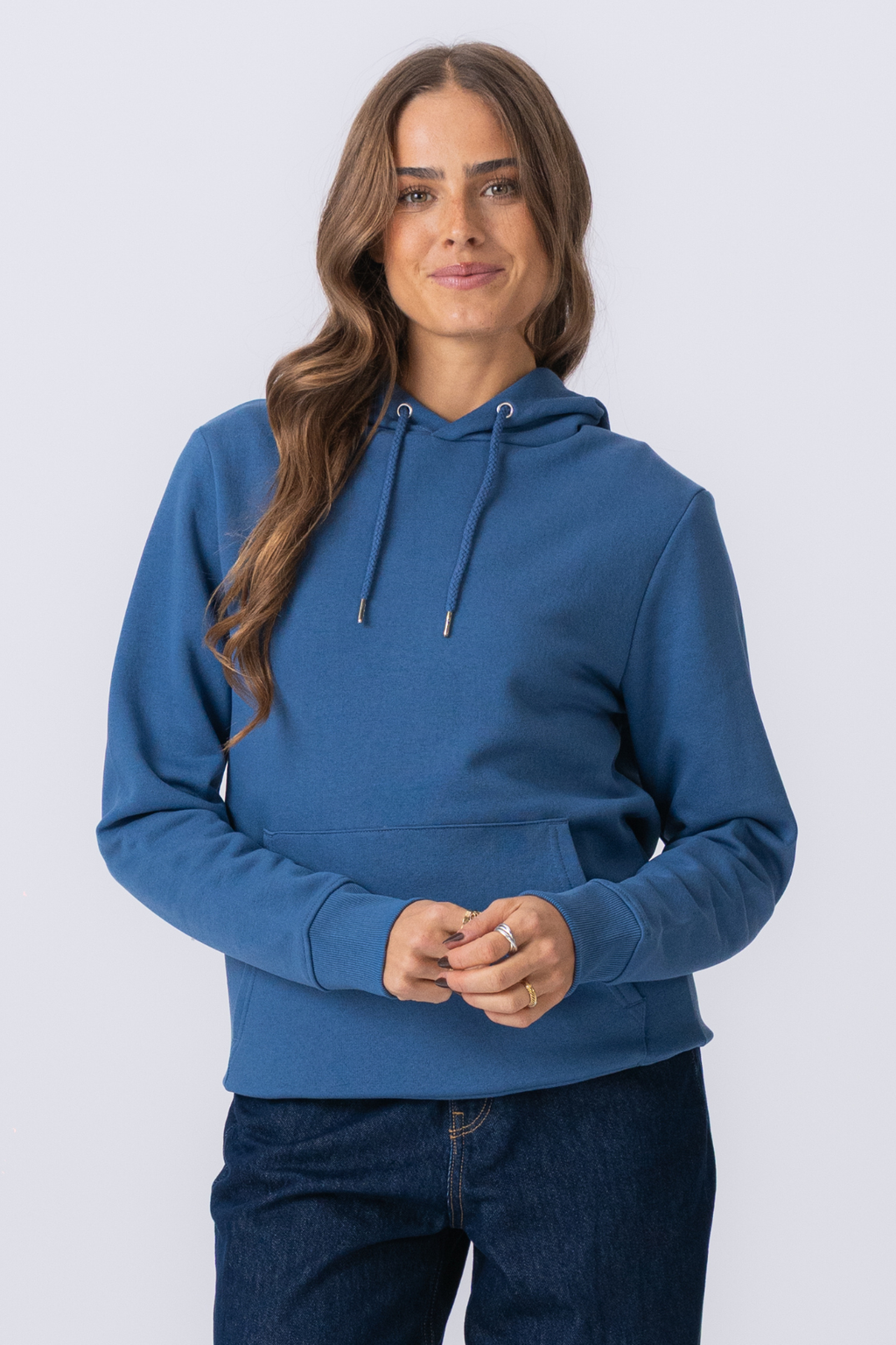 Sweatshirt hoodie - stoffig blauw