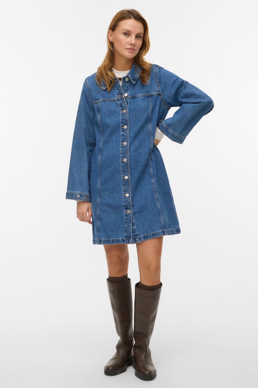 Robe courte en jean Findo - Denim bleu moyen