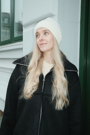 Geribde muts - Licht Beige