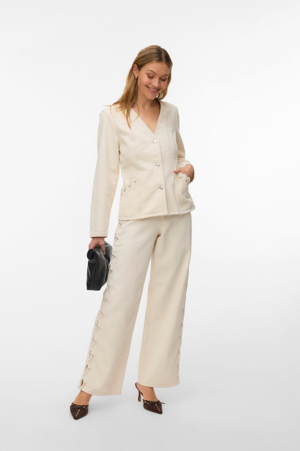 Rae Jeans met brede string - Ecru