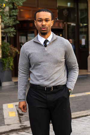 Pullover Half Zip - Mélange gris