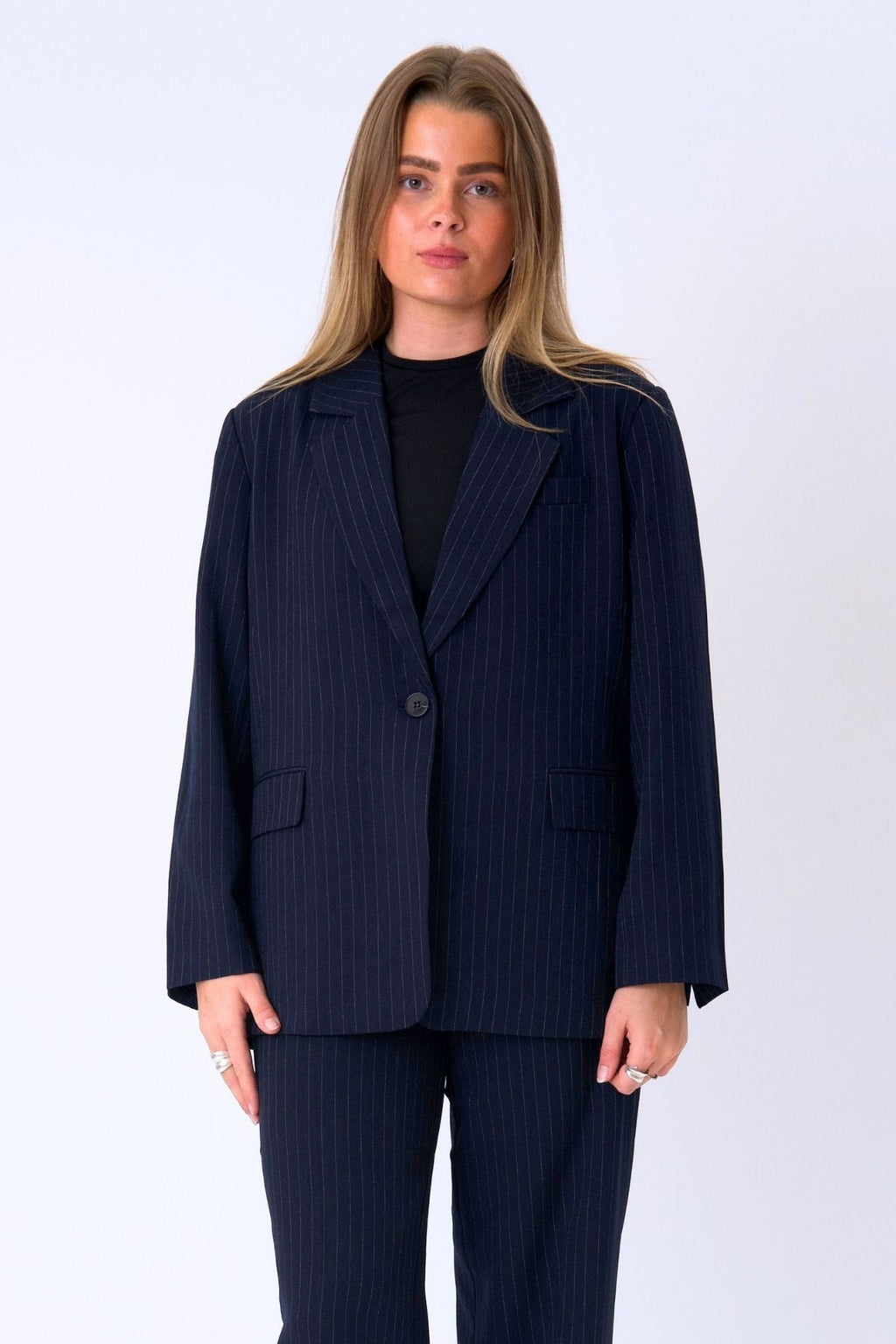 Blazer surdimensionné - Marine Pinstripe