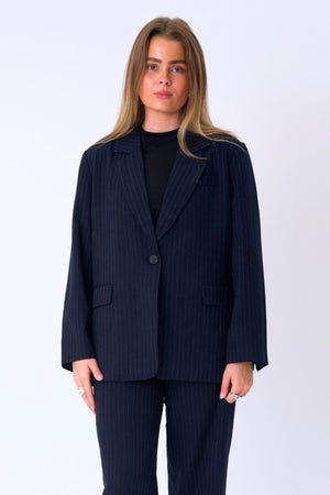 Blazer surdimensionné - Marine Pinstripe