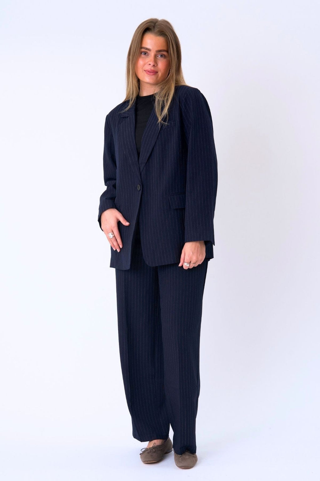 Blazer surdimensionné - Marine Pinstripe
