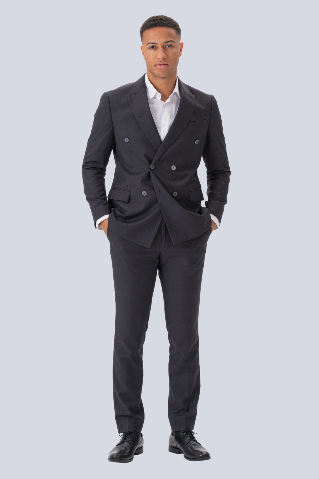 Premium Double-breasted Blazer - Grey-brown