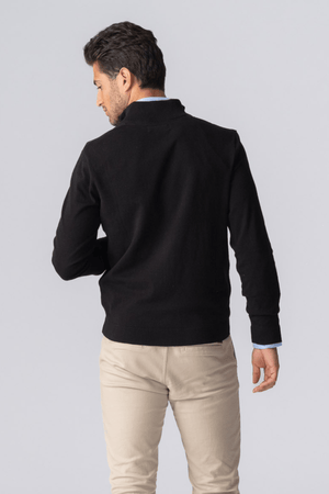 Cardigan zippé à pullover - Noir