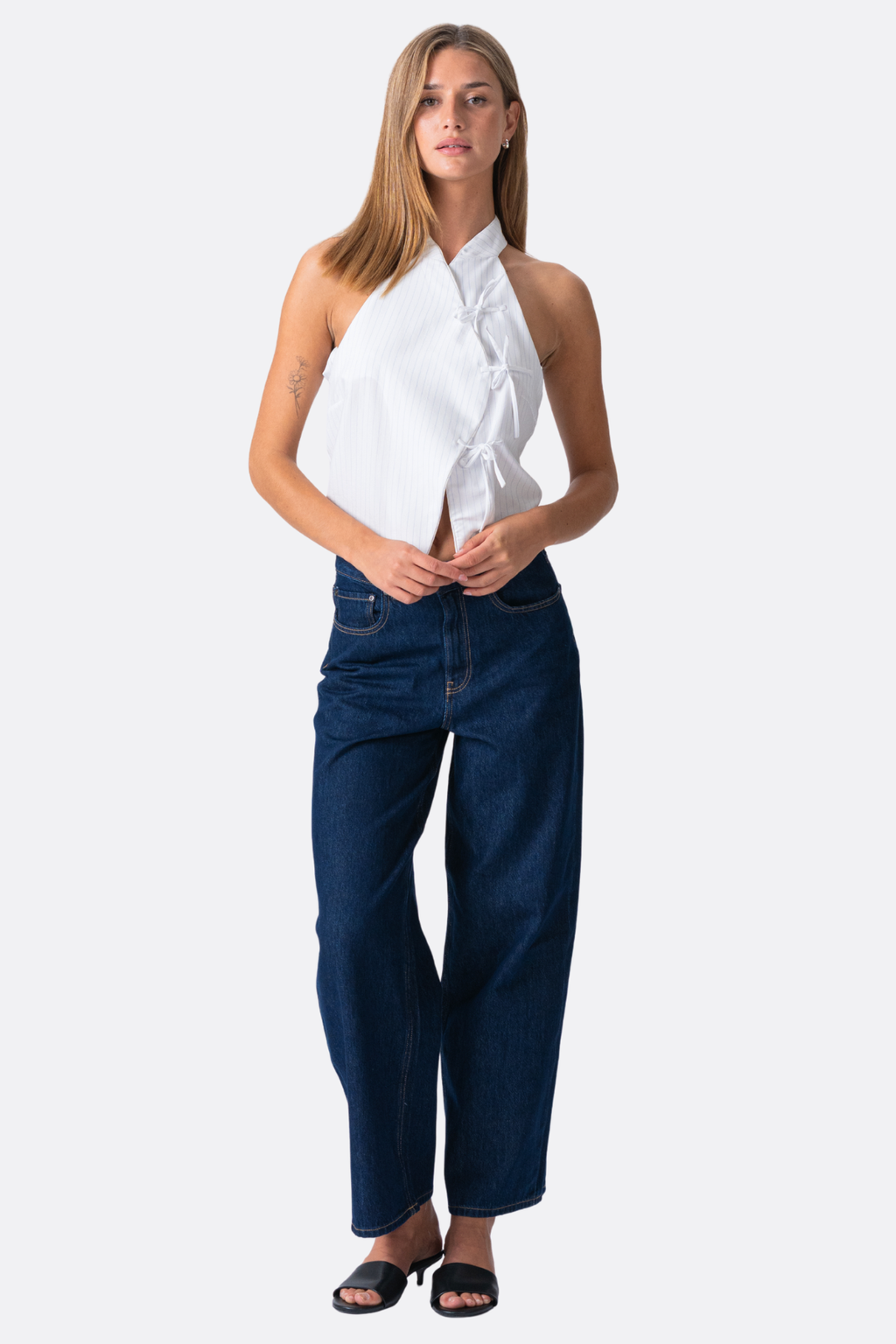 Silva gestreepte top - wit