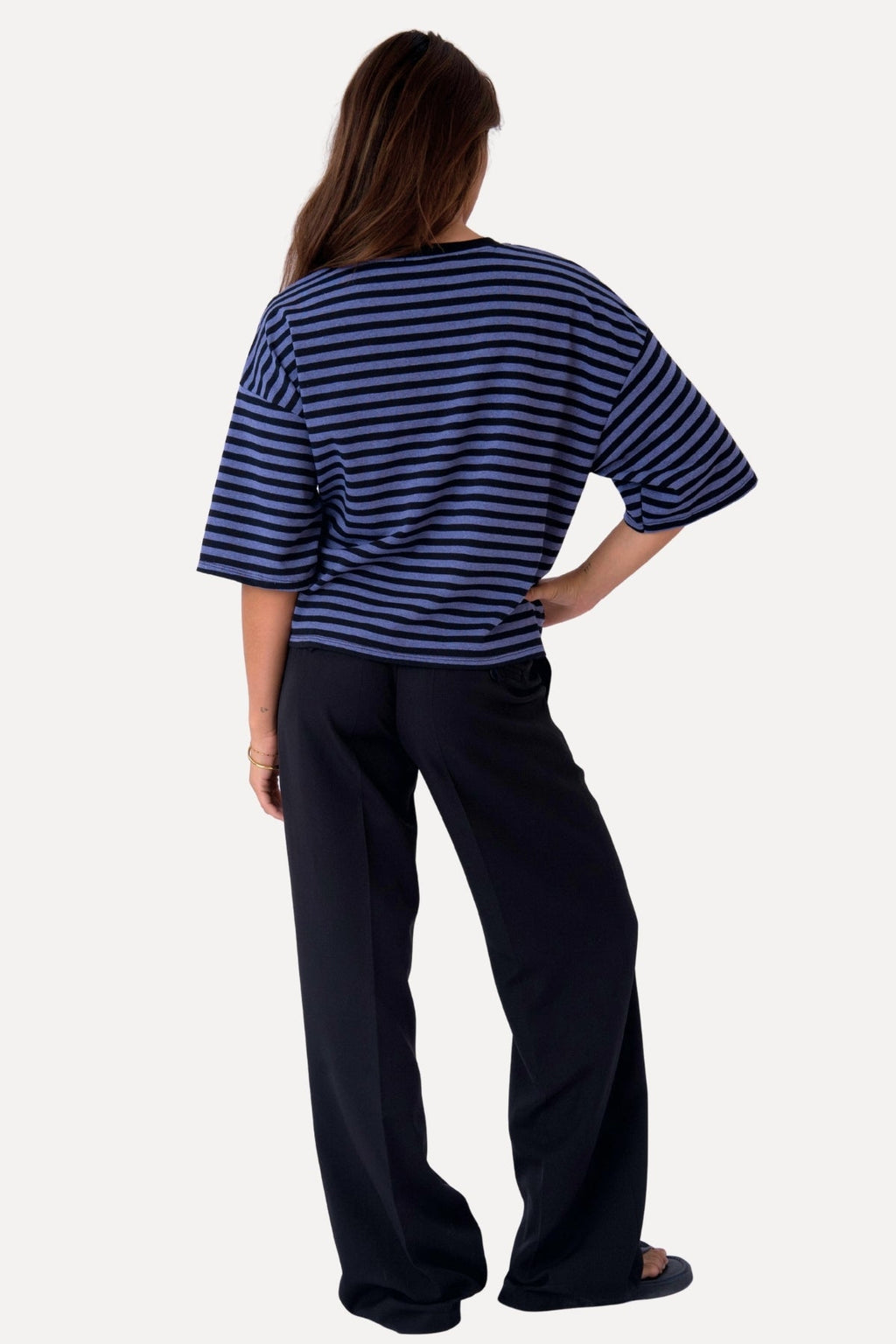 Zoe T-shirt - Zwart/Denimblauw
