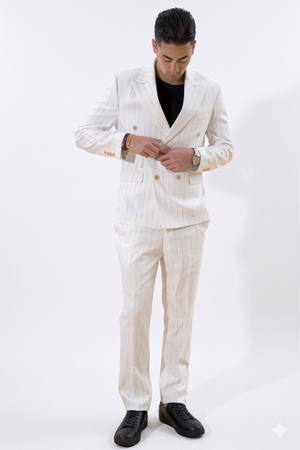 Klassiek Pants - Witte krijtstreep