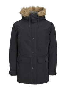 Classic Long Parka Jacket - Black