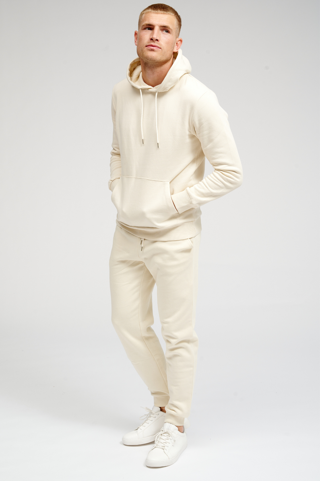 Sweat à capuche de base - beige légère