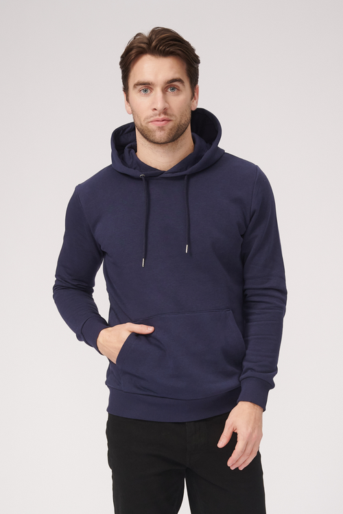 Basic Hoodie Sweat - Navy - TeeShoppen - Blå