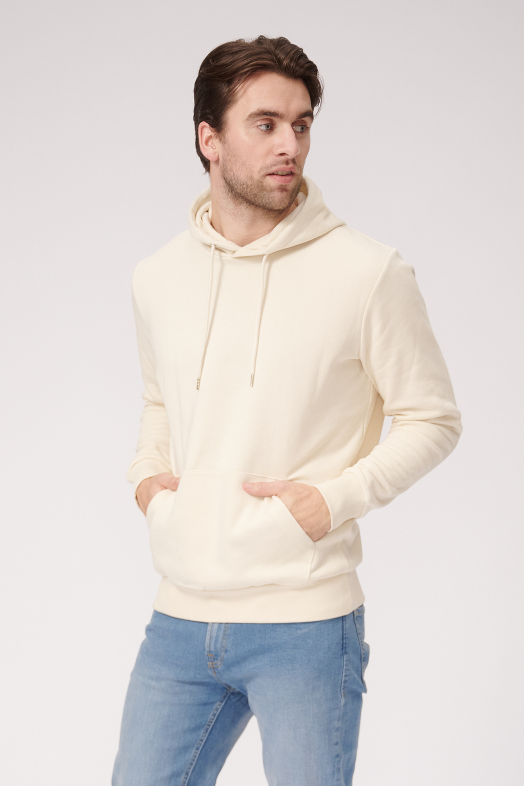 Sweat à capuche de base - beige légère