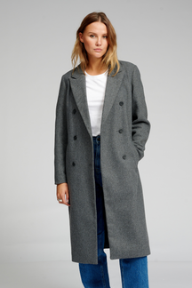 Classic Wool Coat - Dark Grey Melange