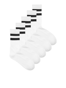 Chaussettes de sport 5 pcs. - Blanc noir