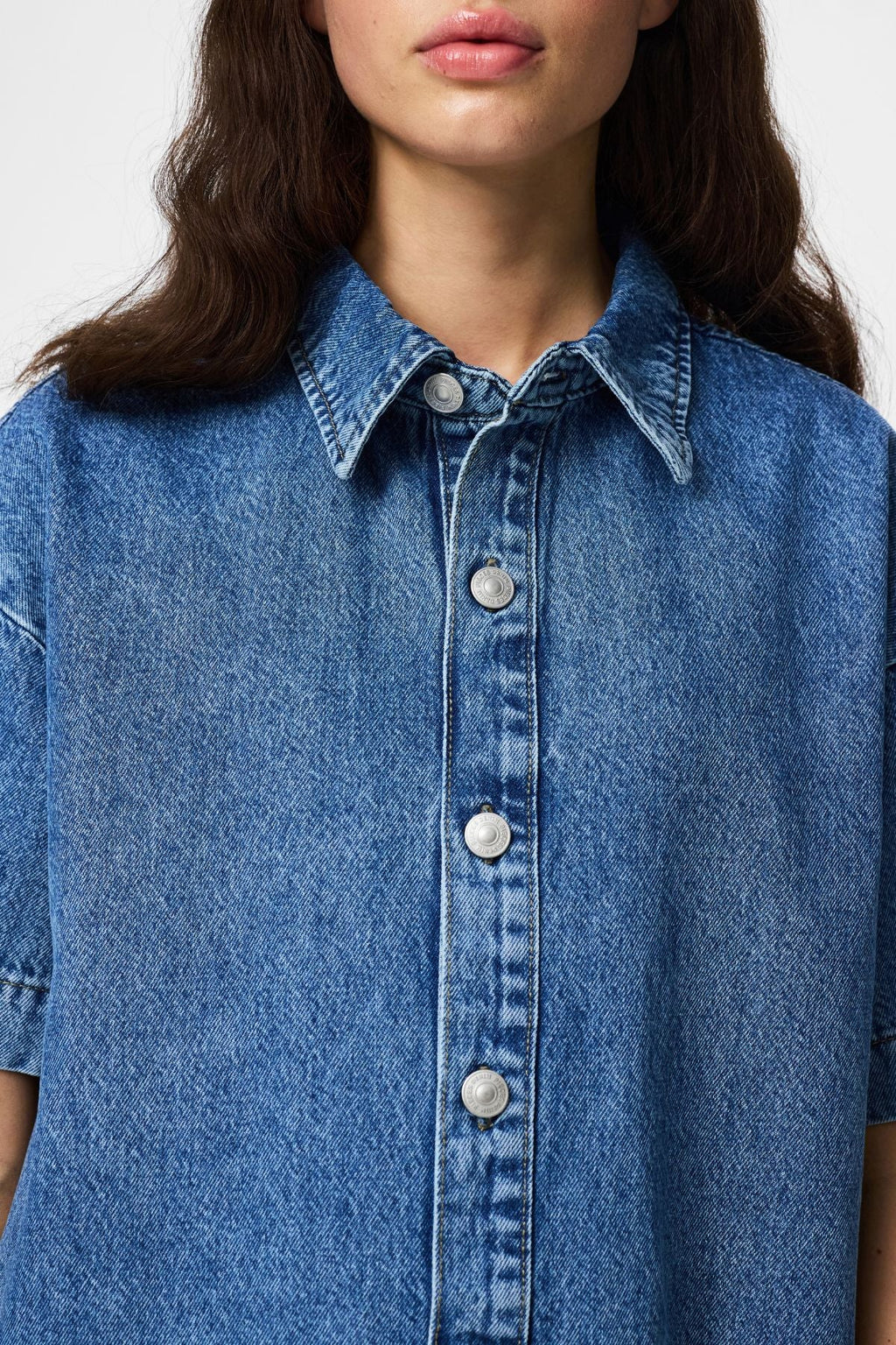 SkyA-vorm denimjurk - medium blauw denim