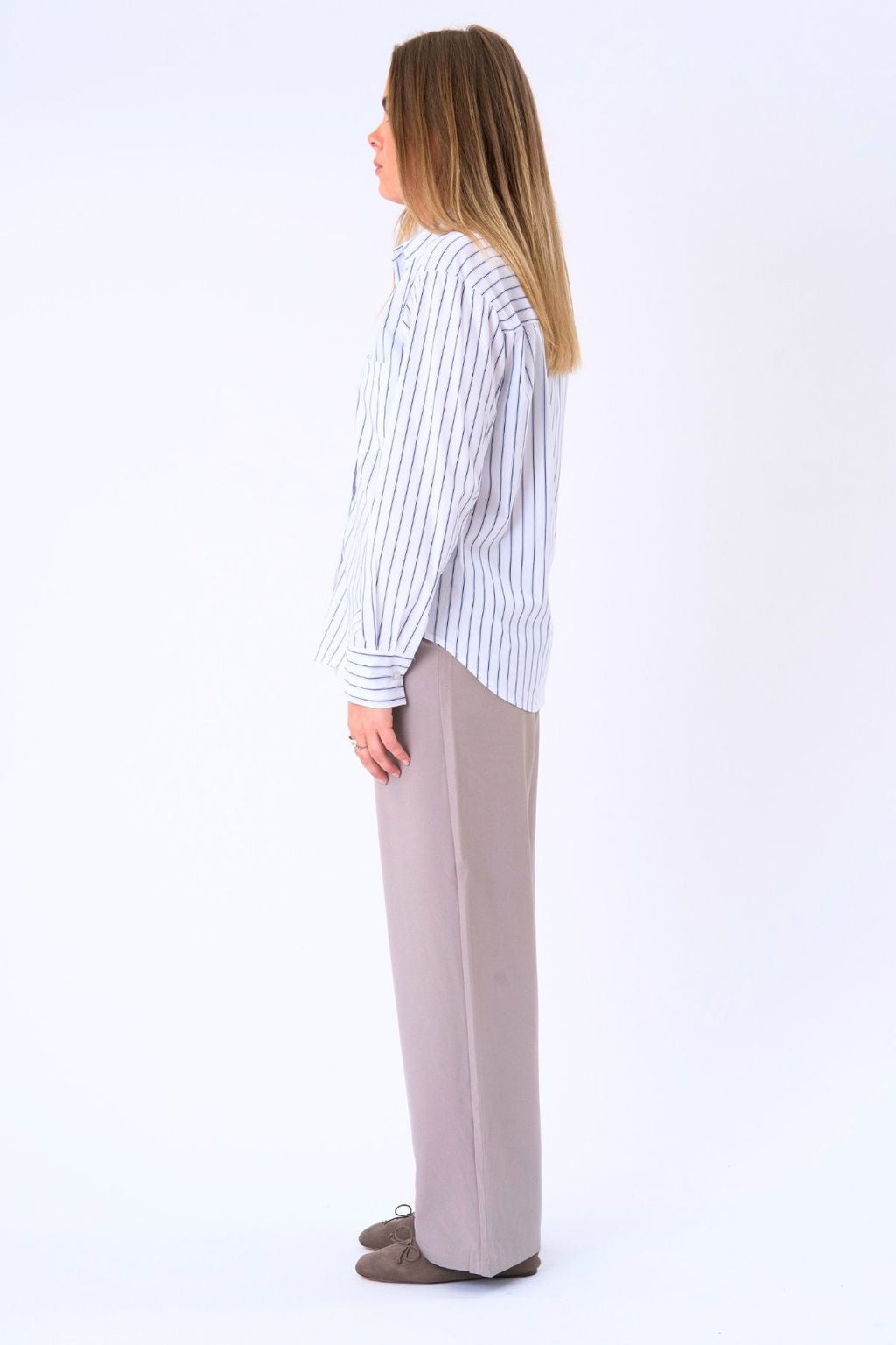 Thalia Striped Shirt - White