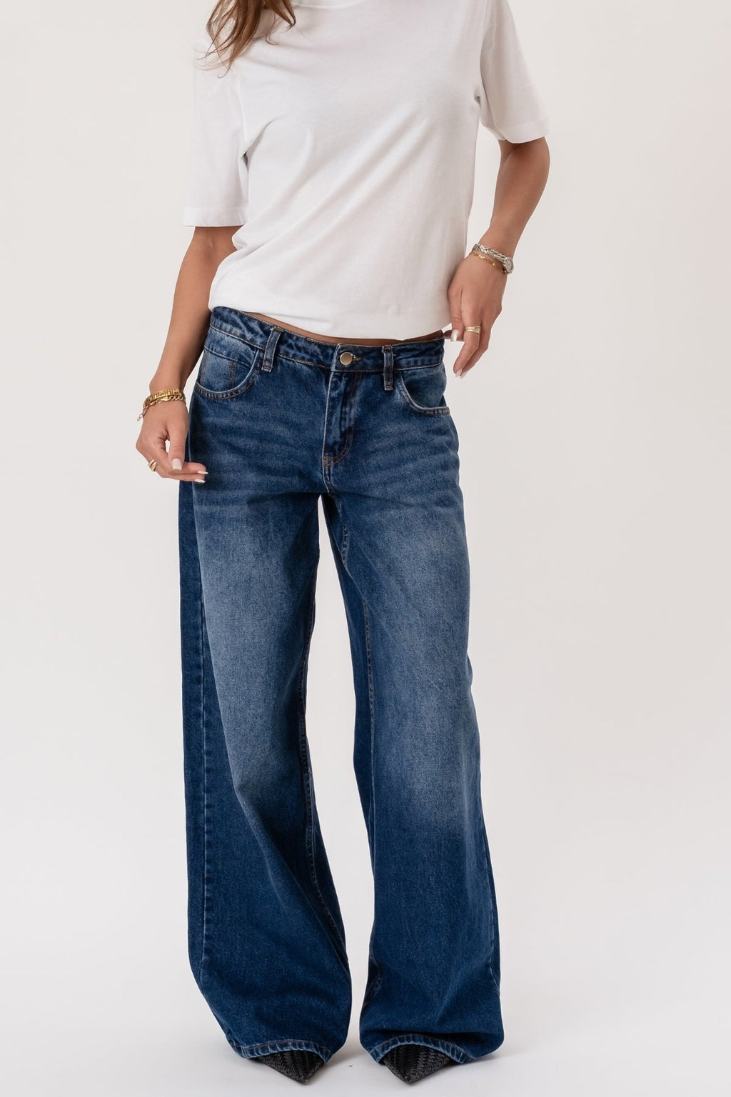 Serena Baggy Jeans - Middenblauw