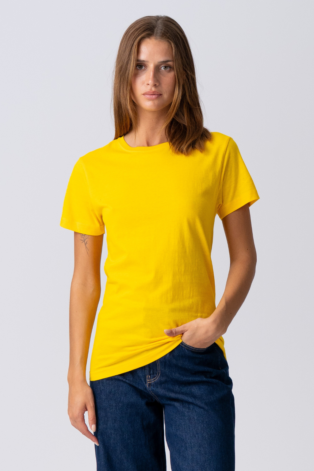 Basic Licht T -shirt - geel
