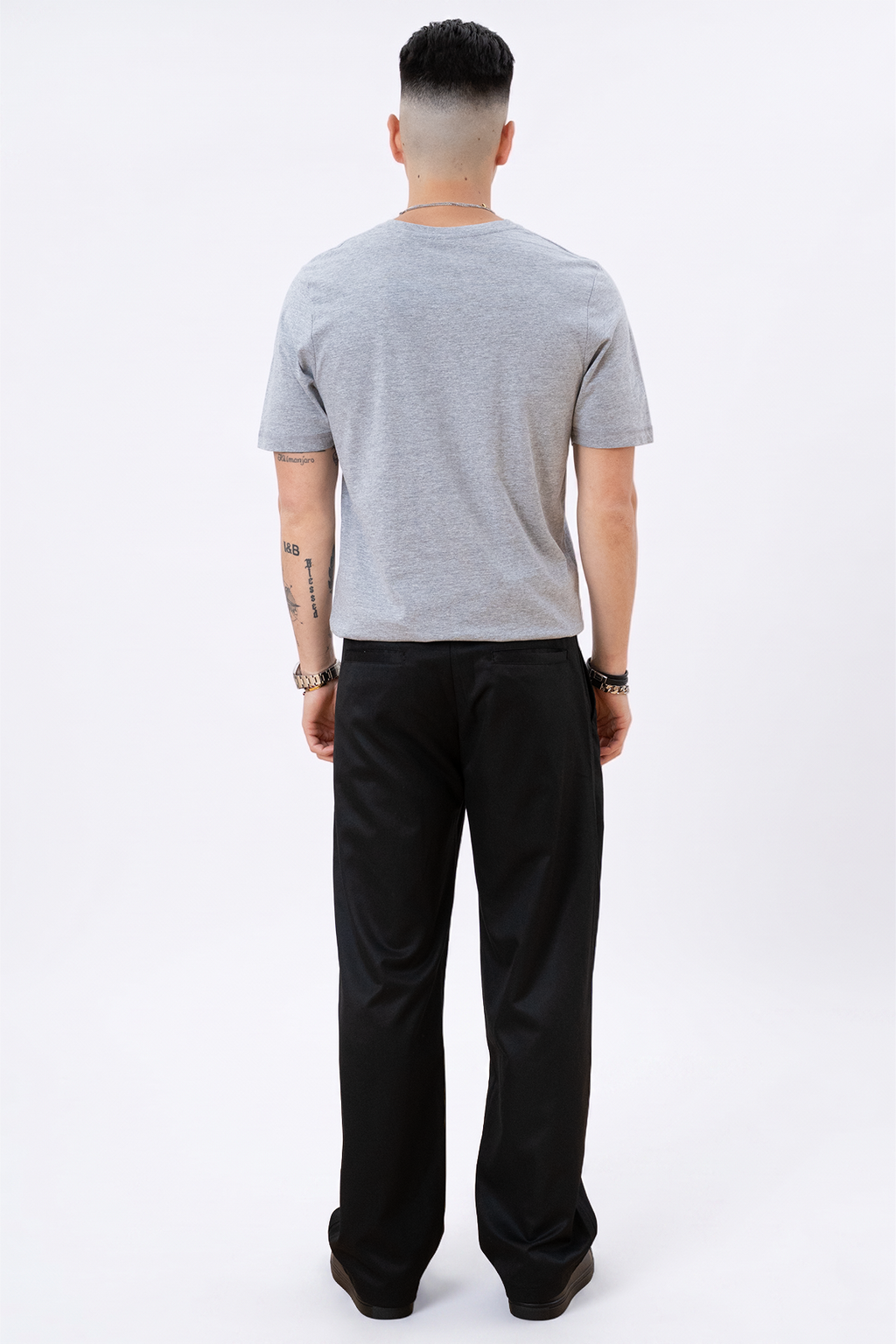 Basic V-neck t-shirt - Oxford Gray