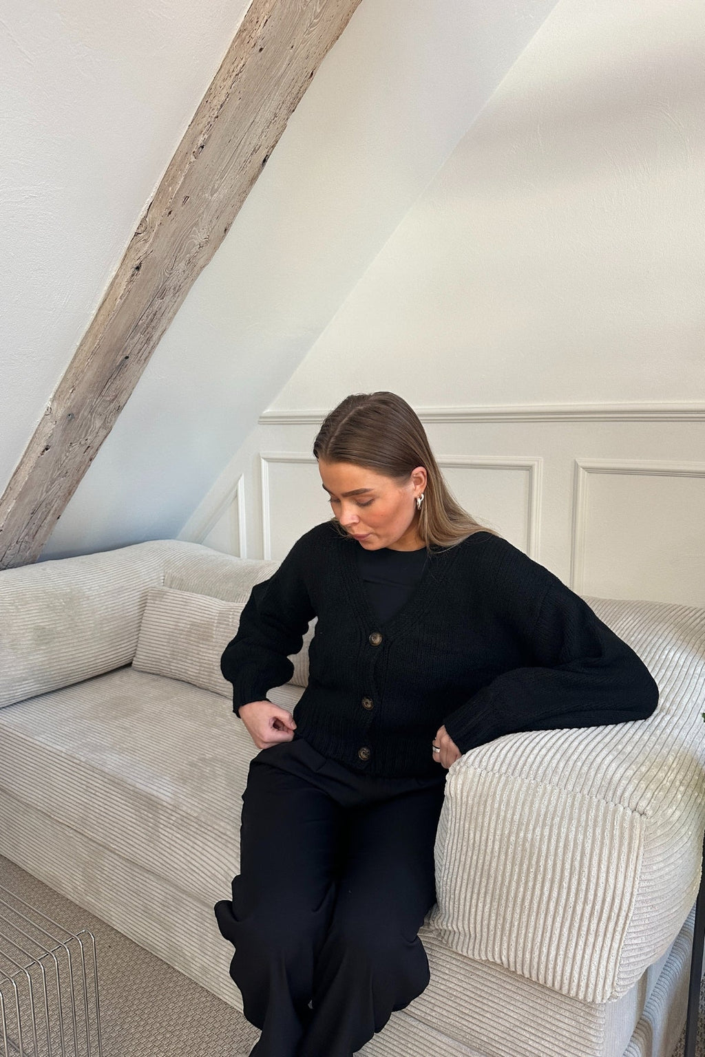 Vest met V-hals - Zwart