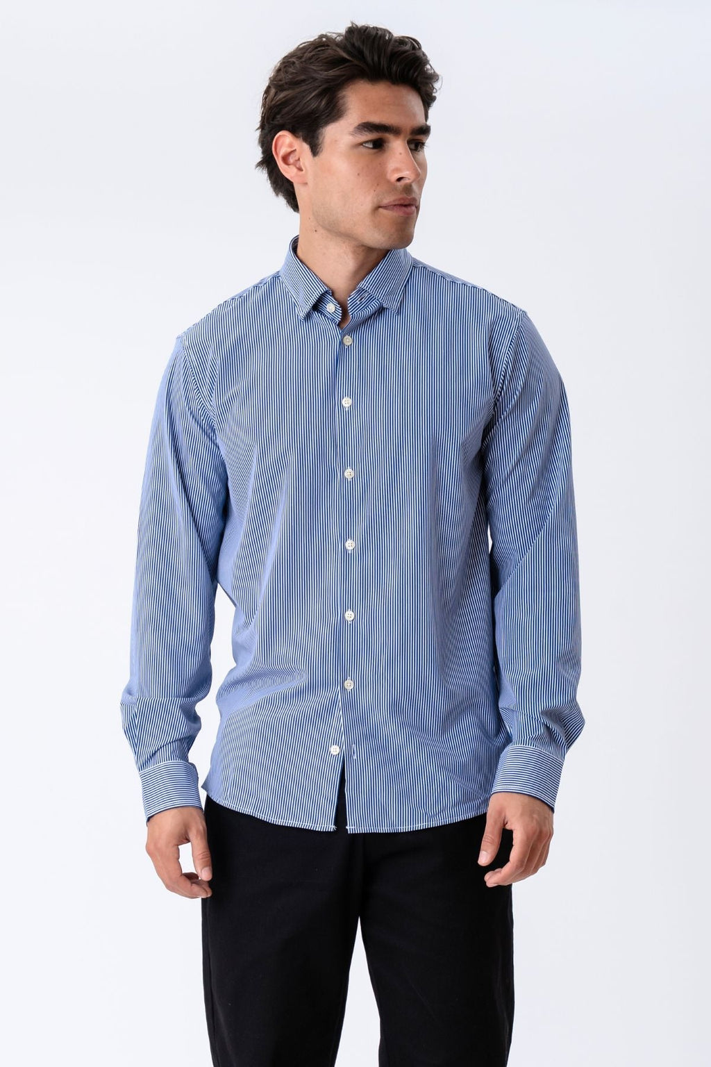 The Original Premium Performance Overhemd - Wit/Marineblauw