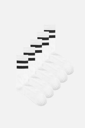 Heritage Tennissokken 5 pcs. - Wit/zwart