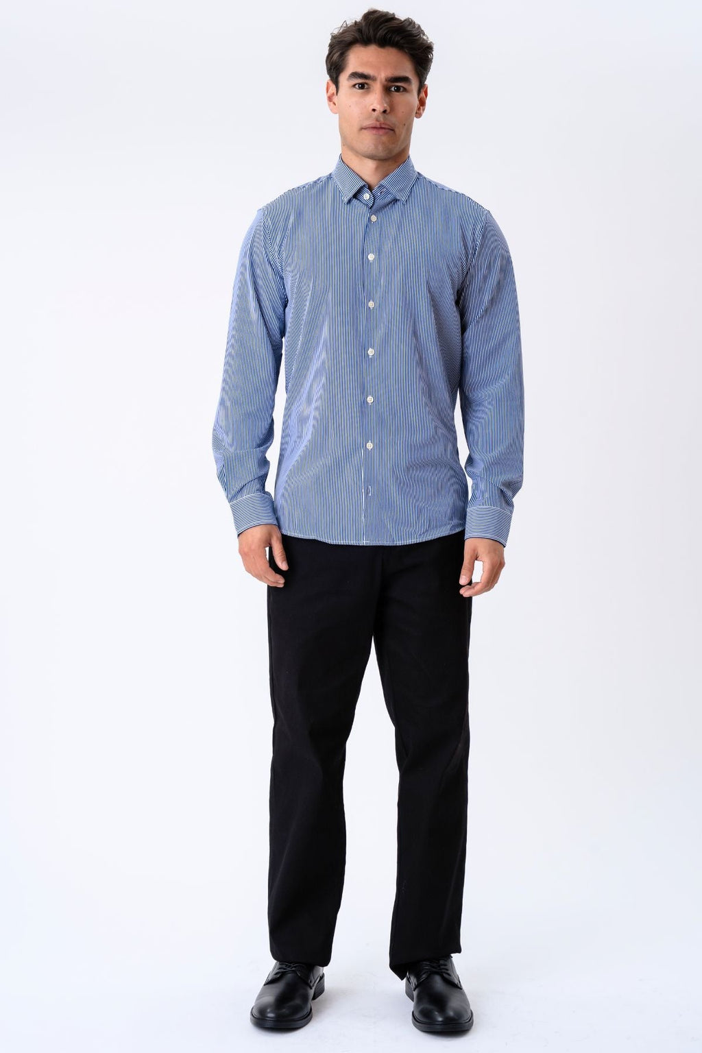 The Original Premium Performance Overhemd - Wit/Marineblauw