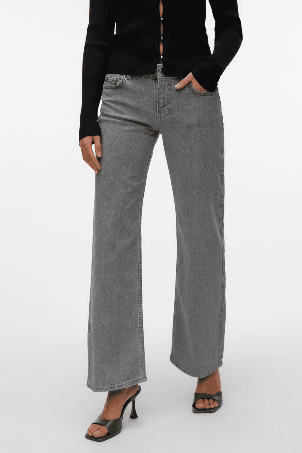 Alexis Low Taille Denim Jeans - Light Gray Denim