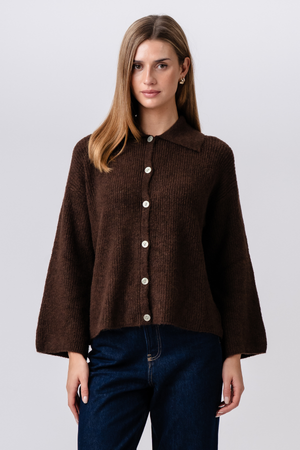 Josie Polo Knit - Brown