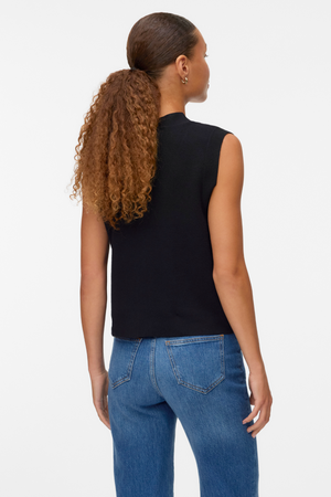 Saba V -hals knopvest - Zwart