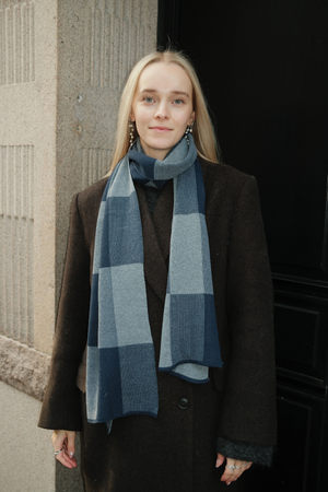 Sjaal - Marine geruit