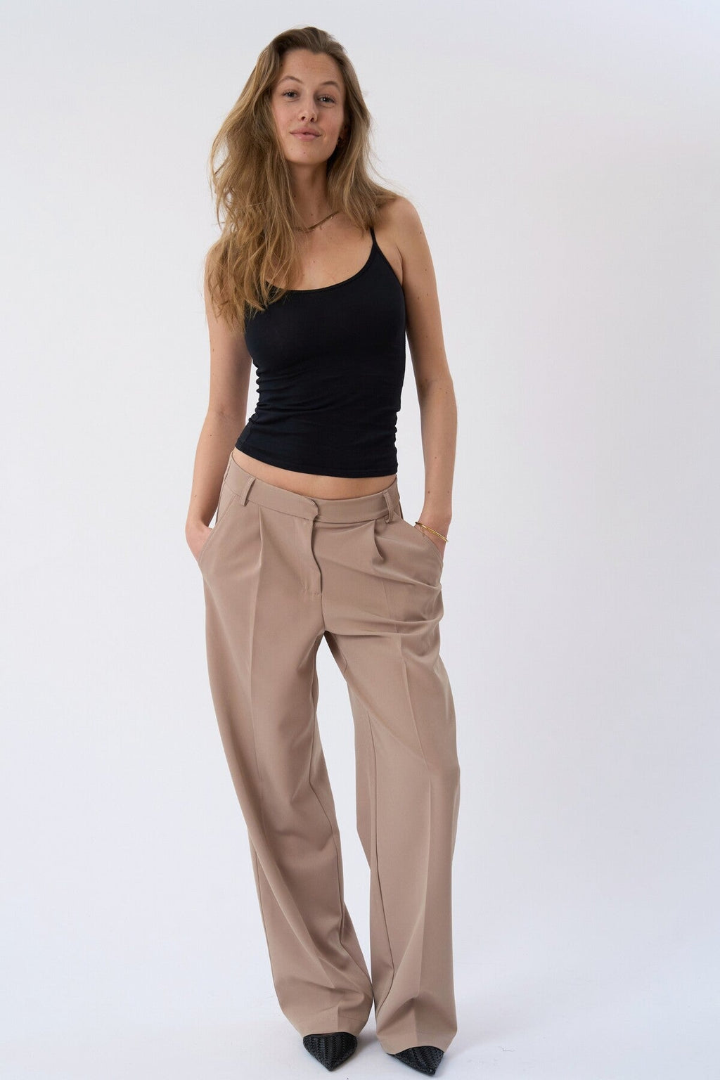 Mila large Pants -Beige