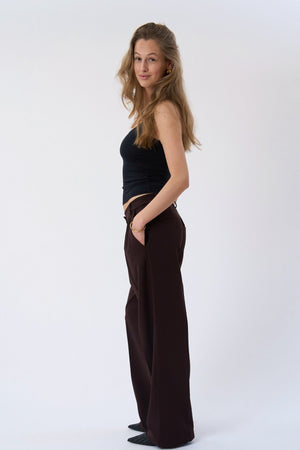 Mila Wide Pants - Brown