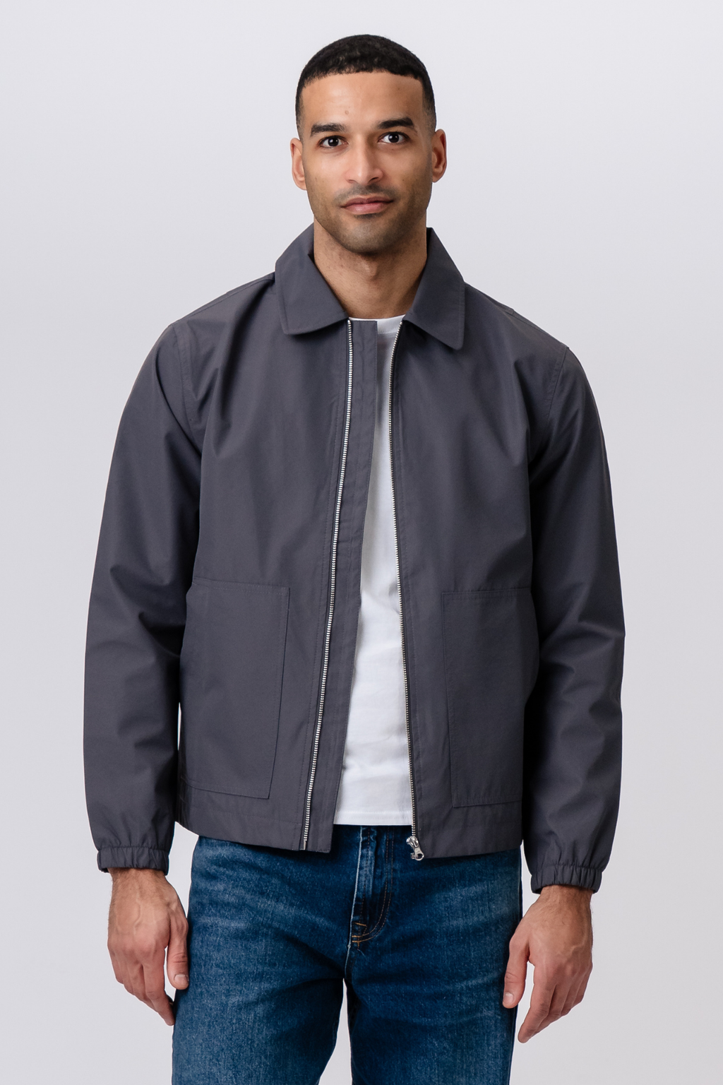 Veste courte zippée - Gris