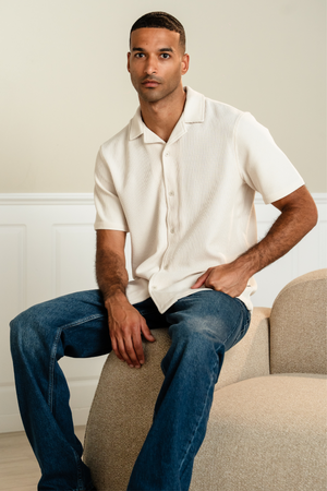 Gebreide shirt - beige