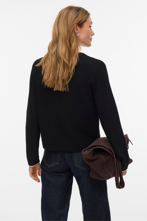 Cardigan contrasté doré à col en V - Black W. Birch