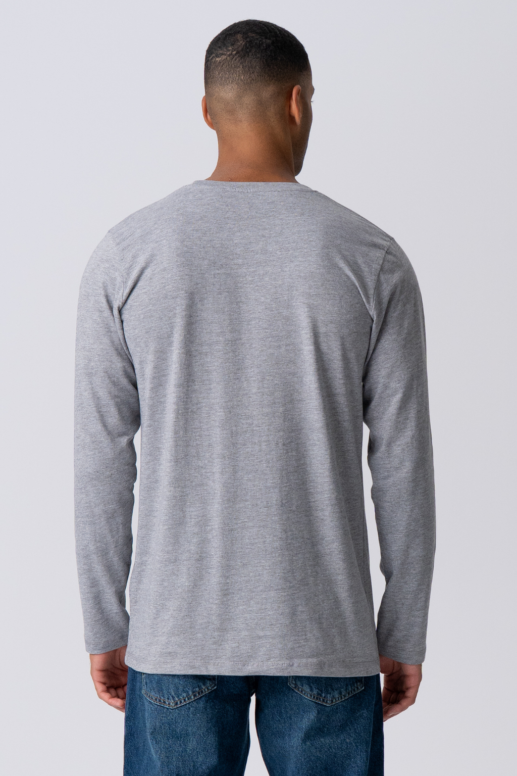 Basic T-shirt met lange mouwen-grijs